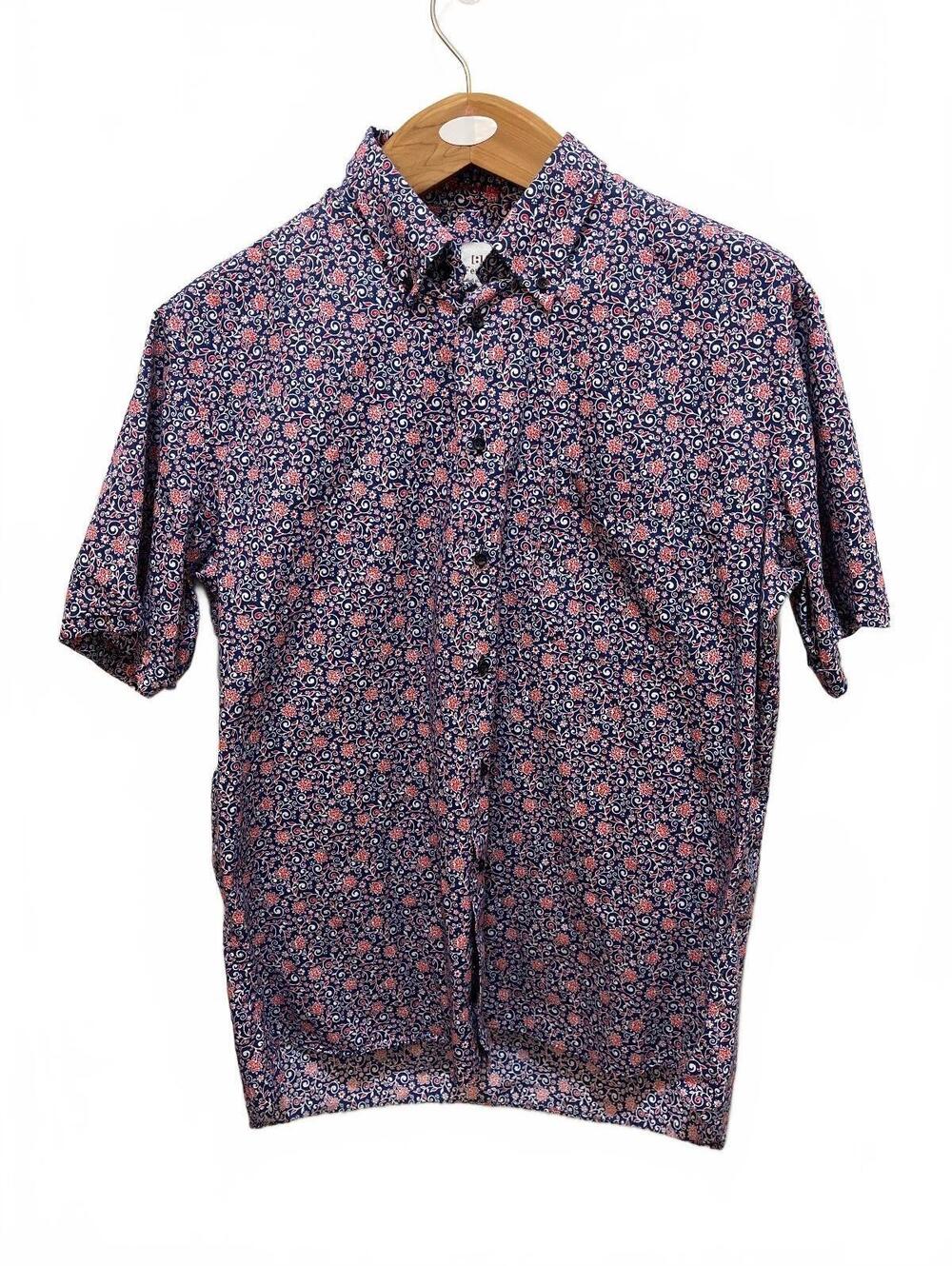 Ferny Men's Short Sleeve Floral Button-Up Shirt Made in Italy 17.5/44